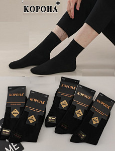 Носки мужские бесшовные черные КОРОНА