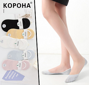 Следки женские цветные из бамбука КОРОНА