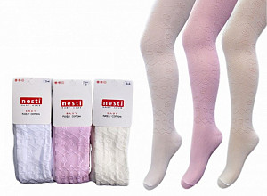 Жаккардовые колготки с флос-нитью для девочки   NESTI