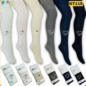 Колготки в рубчик со стразами для девочки  BELINO